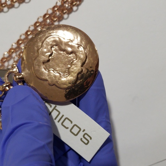 Chico's Rose Gold Crystal Convertible Necklace – Elegant Women's Fashion Jewelry - Picture 10 of 10